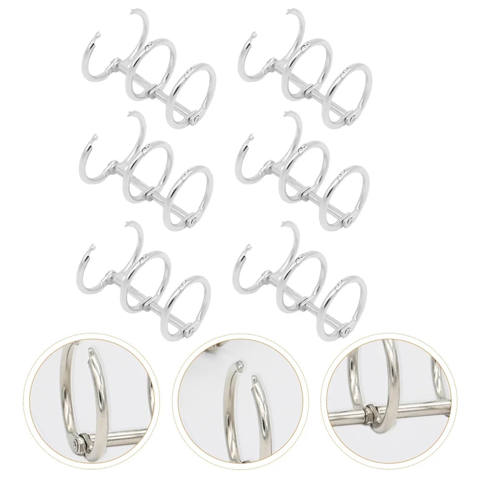 60Pcs Metallo Raccoglitore Anelli Foglia Allentata Notebook Forniture Ufficio Nastro 3 Fori Libro FAI DA TE