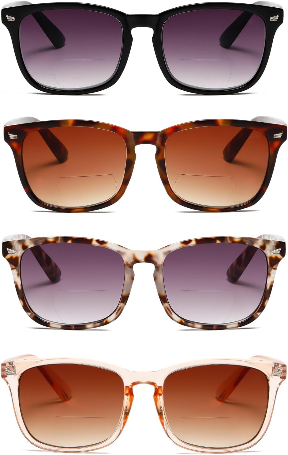 Bifocal Reading Sunglasses for Women - Classic Retro Outdoor Sun Readers with Metal Hinge - Anti Glare UV400 Protection - 4 Pairs, 1.5 Strength - Image 7