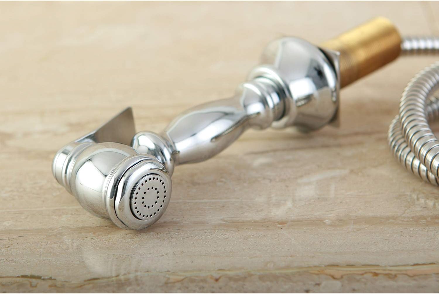 Flаѕh Dеаlѕ - 70% оƒƒ Kingston Brass Gourmetier CCRP1K1SPR Vintage Kitchen Faucet Sprayer, Polished Chrome
