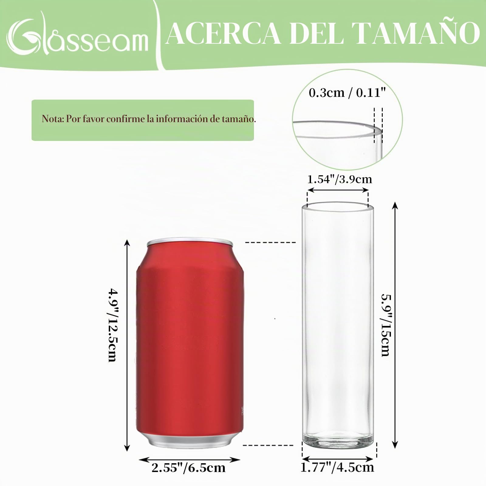 Glasseam Jarrón Cilíndrico de Cristal para Mesa: 24 Piezas de Pequeños Jarrones para Centro de Mesa de Boda Fiesta Decoración de Mesa en Casa - Jarrón Moderno Transparente para Rosas y Tulipanes