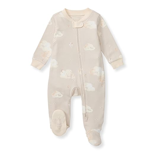 Burt's Bees Baby Boys Sleep and Play PJs, 100% Organic Cotton One-Piece Zip Front Romper Jumpsuit Pajamas
