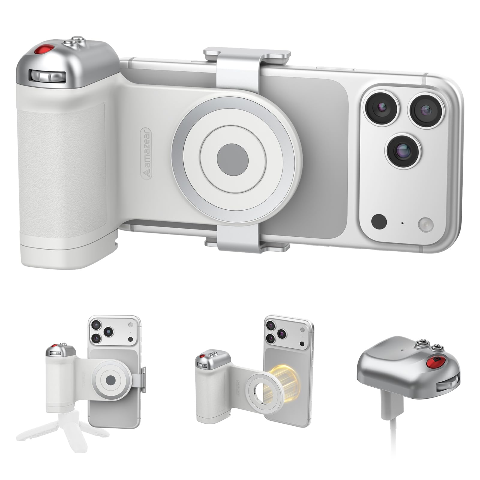 AMAZEAR Poignée Magnétique pour Smartphone iPhone/Andriod,Bluetooth Grip