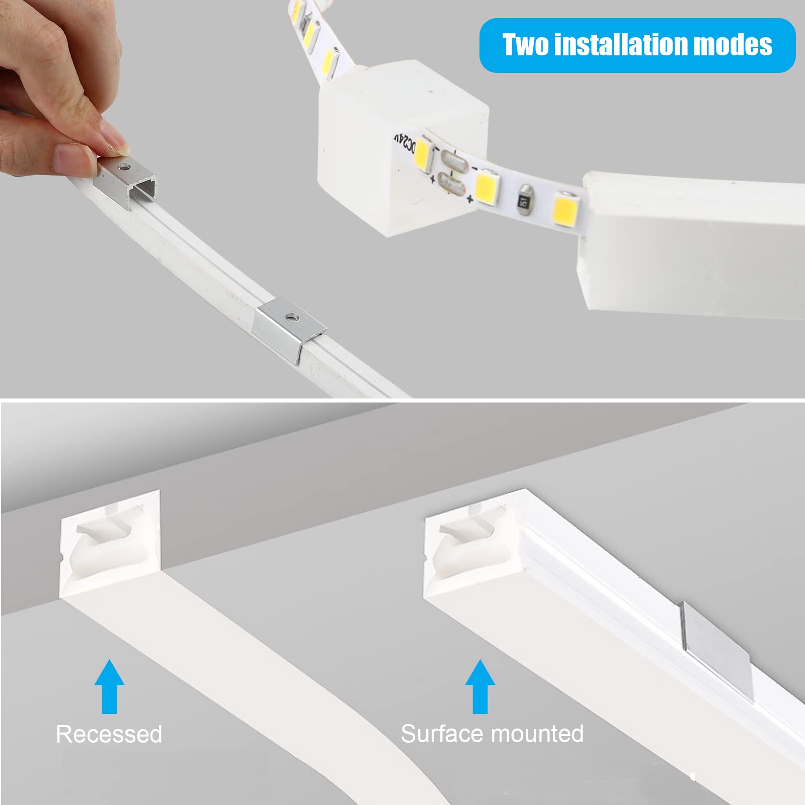 LED profiel met afdekkingen tot 10 meter uit 1 lengte