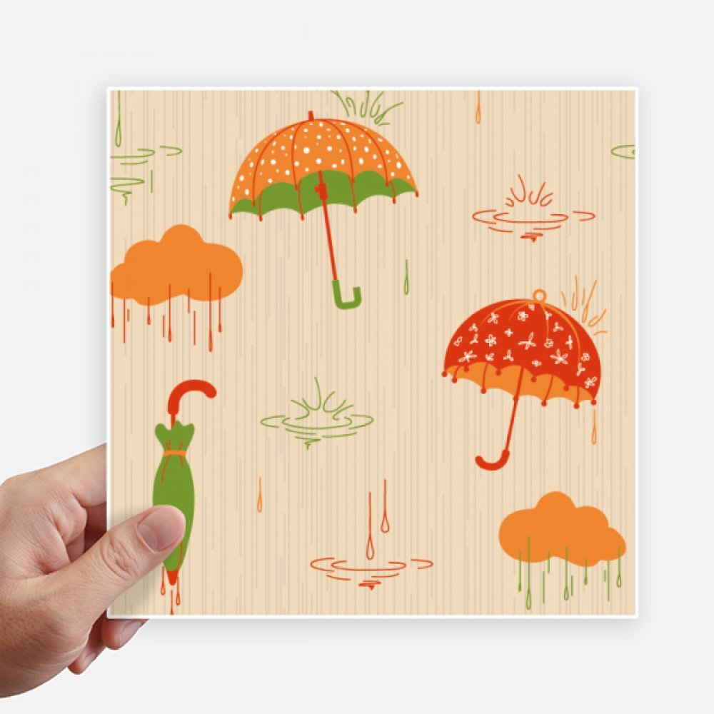 Autocollant carré nuage pluie météo pour valise et gourde - Sticker déco imperméable 20cm 4Pcs