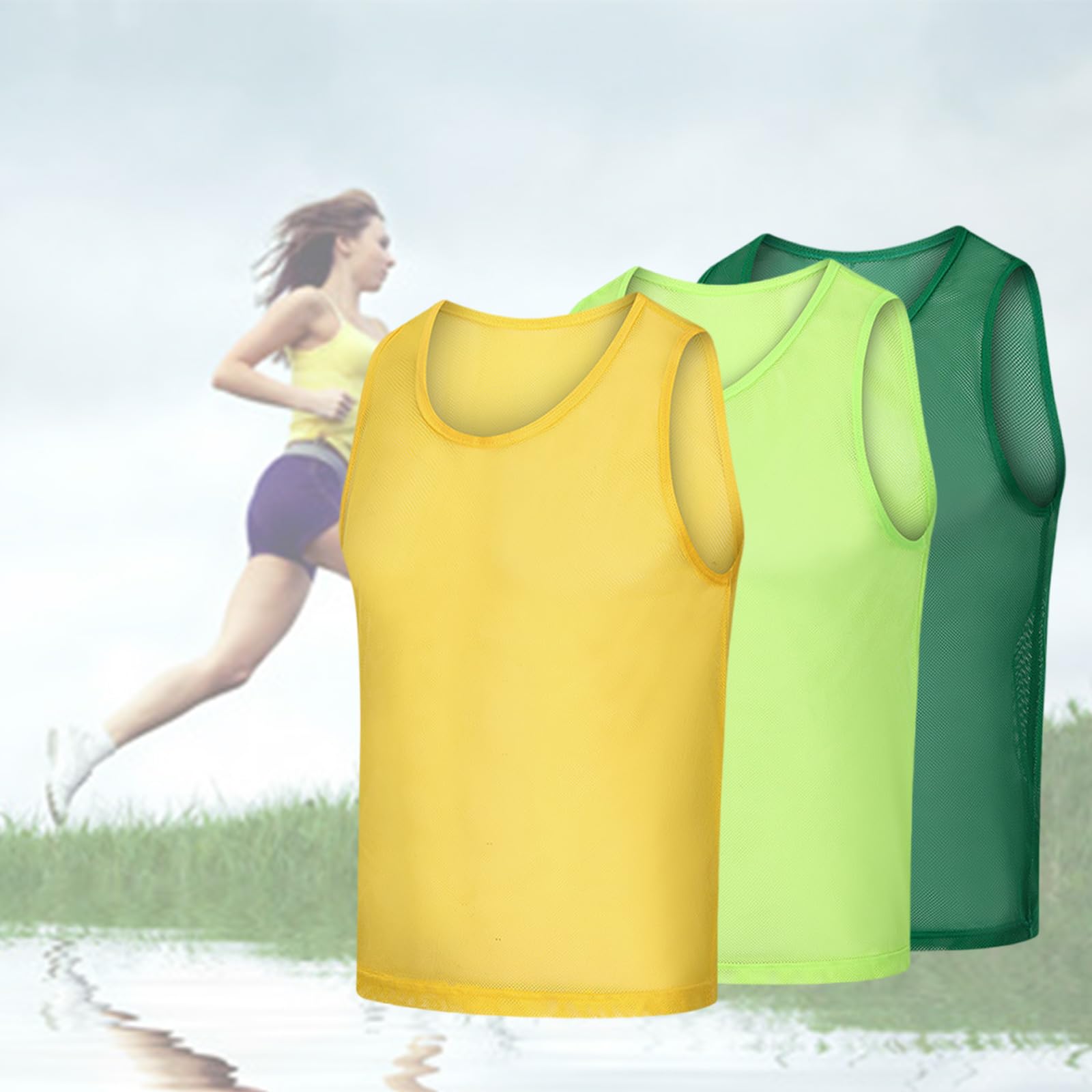 Lot de 12 gilets d'entraînement d'équipe de football, dossards athlétiques, gilets d'entraînement