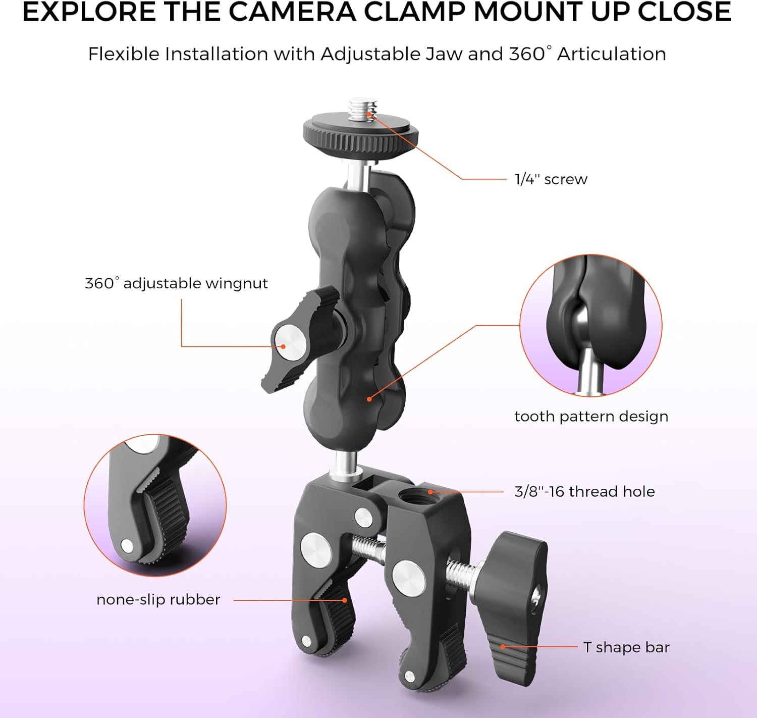 NearStream VM33 Wireless Streaming Camera & Adjustable Camera Clamp Mount Bundle for Livestreaming & Content Creation