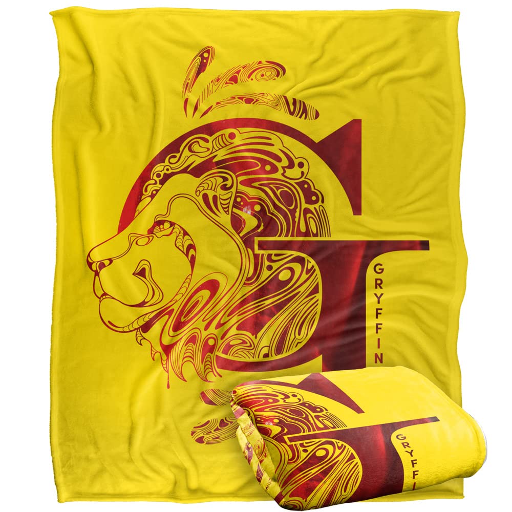 Harry Potter Unisex White Gryffindor G Logo Officially Licensed Silky Touch Super Soft Throw Blanket 152X127 Cm In