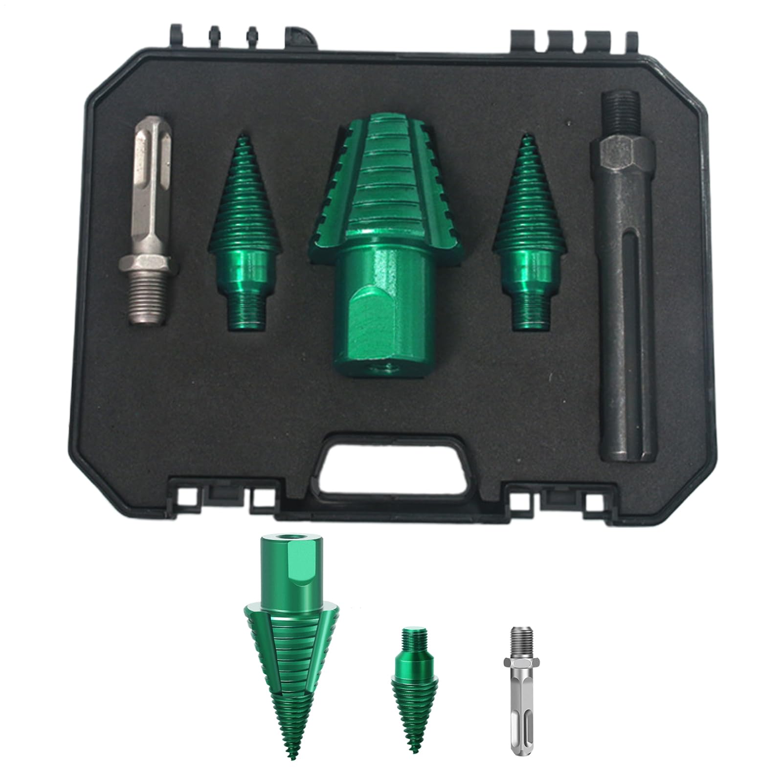 Broca Para Partir Leña Herramienta con cono de tornillo extraíble para leña | Cono Partidor De Troncos Alta Resistencia Para Montaje De Muebles Remoción De Tocones Manualidades Camping Granja Part