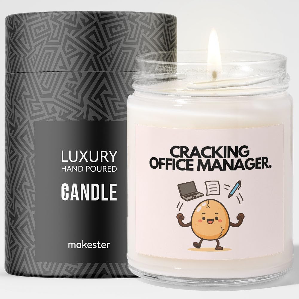 Office Manager Gift - Luxury Soy Wax Candle - Vanilla, Jasmine, Sugared Almond - Makester — image 1