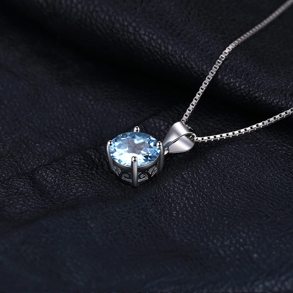 LMMSHA Dekorationen natürliche Blaue Topaz Anhänger Edelsteine Choker Statement Halskette Frauen Keine Kette in China Girl gemacht