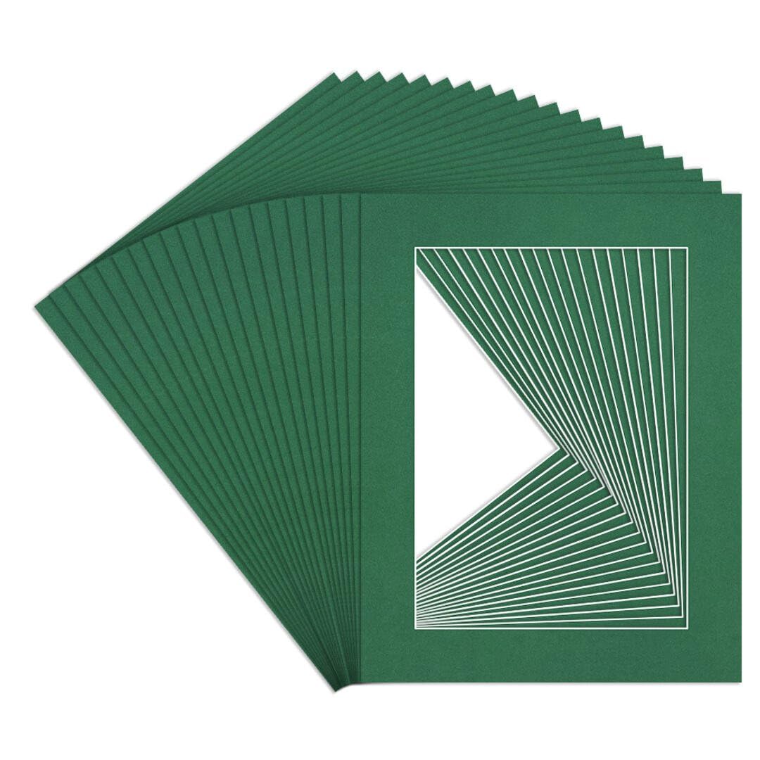 Procut Global 9x7" Emerald Picture Mounts to Fit 5x7" Aperture - Precision Cut Cardboard Photo Mount - Ideal for Frames, Prints, Artwork & Certificates - Sizes & Colours Available - 20 Pack