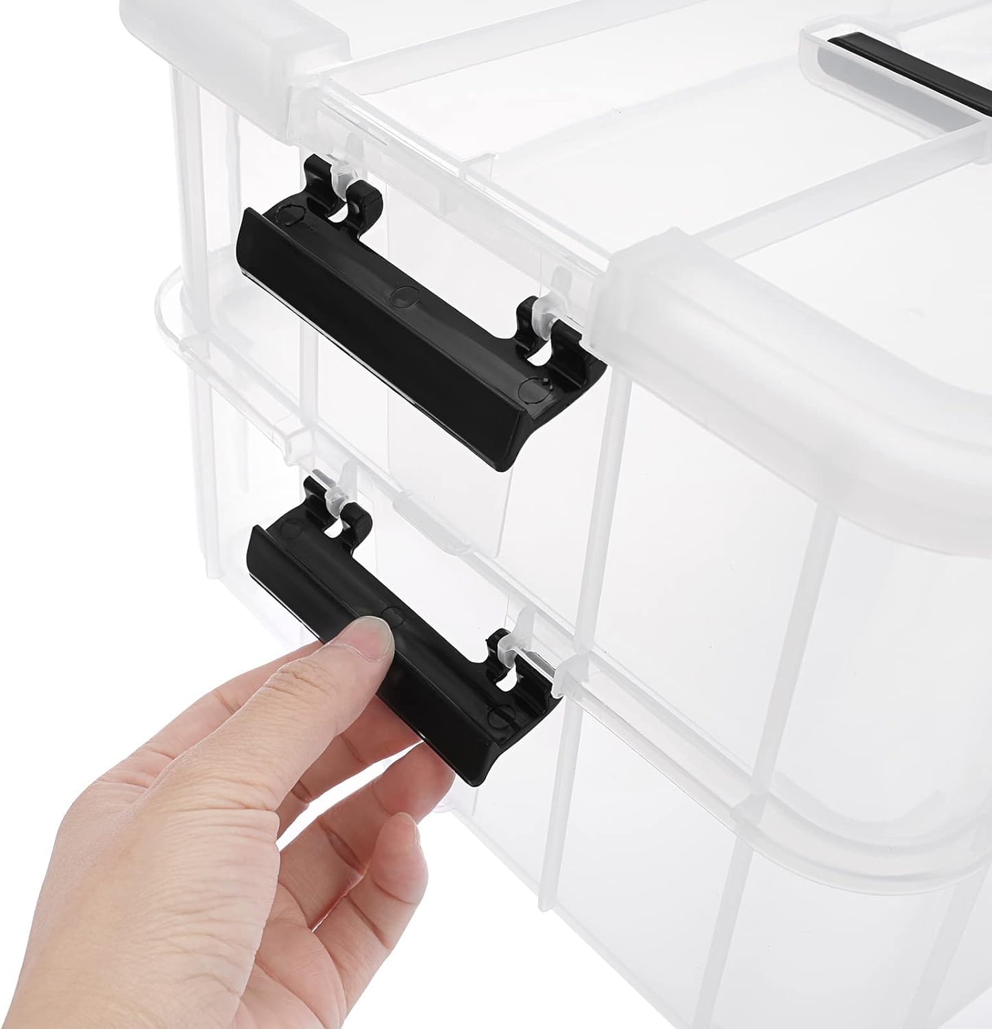 KESI - Contenedores de almacenamiento de plástico apilables de 4 niveles, cajas para suministros de manualidades, caja de almacenamiento portátil (multicolor)