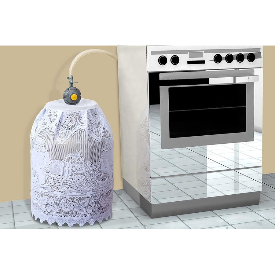 Capa De Botijão De Gás De Renda (Branco)