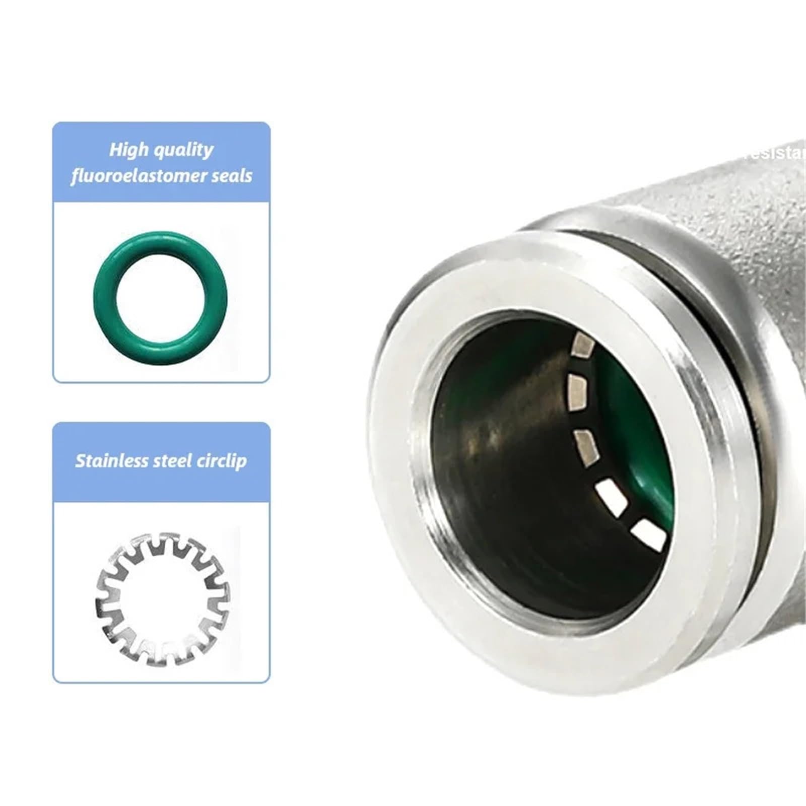 Conector de tubo de ajuste de alta presión, accesorios for mangueras de aire de diferentes diámetros, PEG de acero inoxidable 304, PG6-4, PEG6-4, 1 Uds.(16-14)