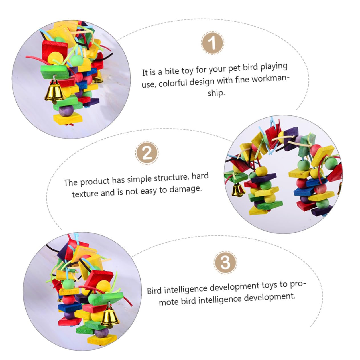 POPETPOP 3 STK Papageiennagespieße Papageienspielzeug Für Große Vögel Beißspielzeug Papageienspielzeug Aus Holz Vogel-papagei-blöcke Vögel Spielen Spielzeug Beissen Hölzern Das Seil Beißen