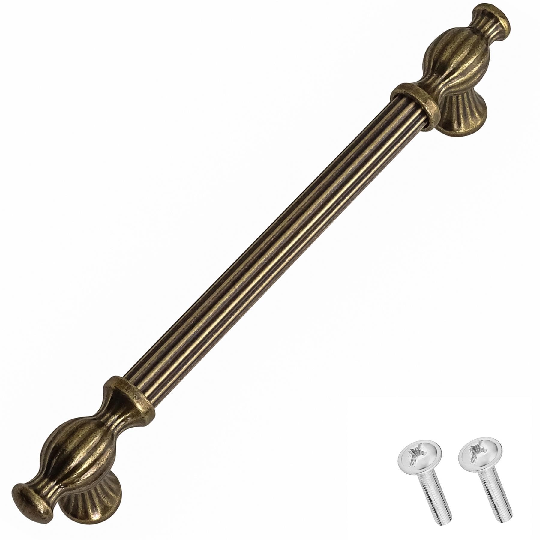 Decoranddecor Antique Brass Verna Traditional T-Bar Antique Style Cabinet Pulls Drawer Handles Zinc (224Mm Hole Center, )
