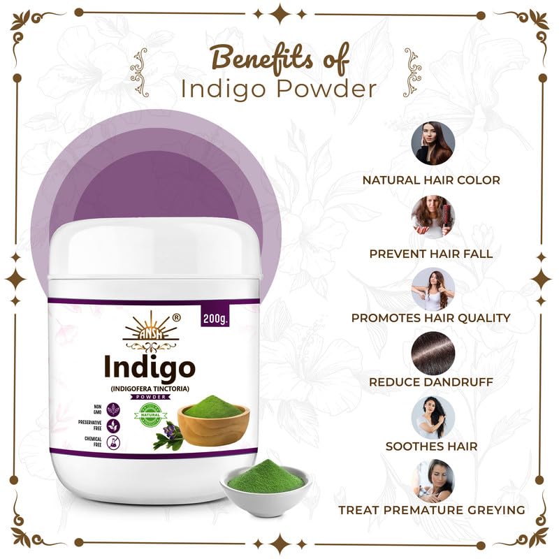 Indigo powder experienced for black hair, 200 grams Indigo powder experienced for black hair, 200 grams