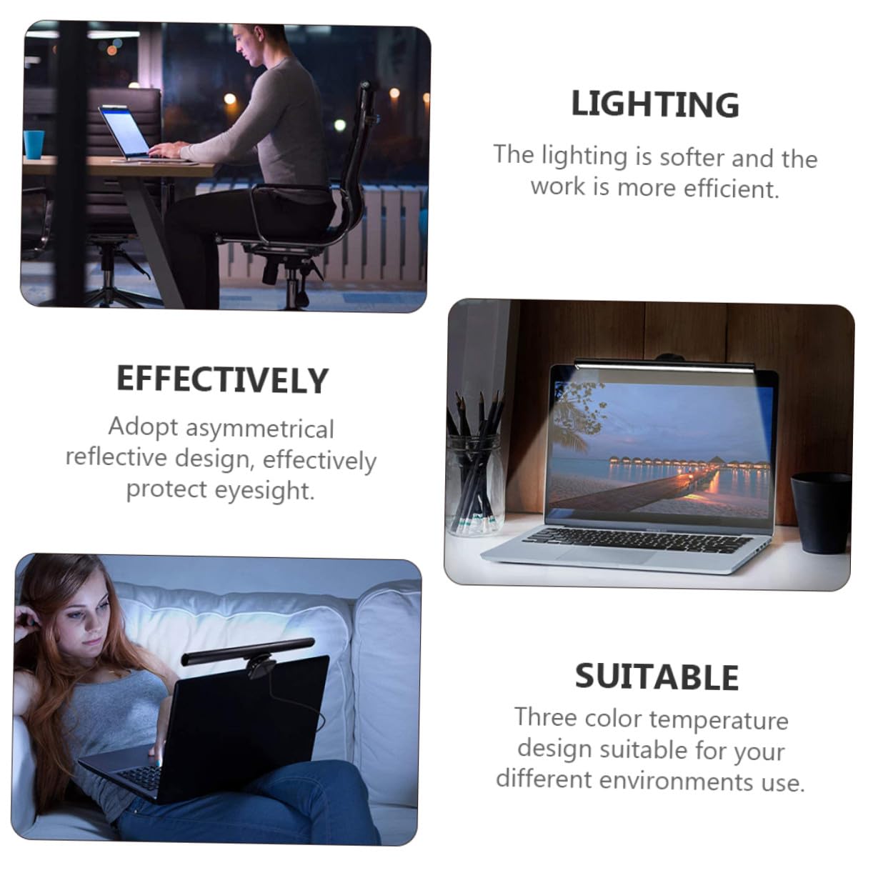 Homoyoyo Lampe Suspendue pour Écran D’ordinateur 26cm, Barre Lumineuse LED