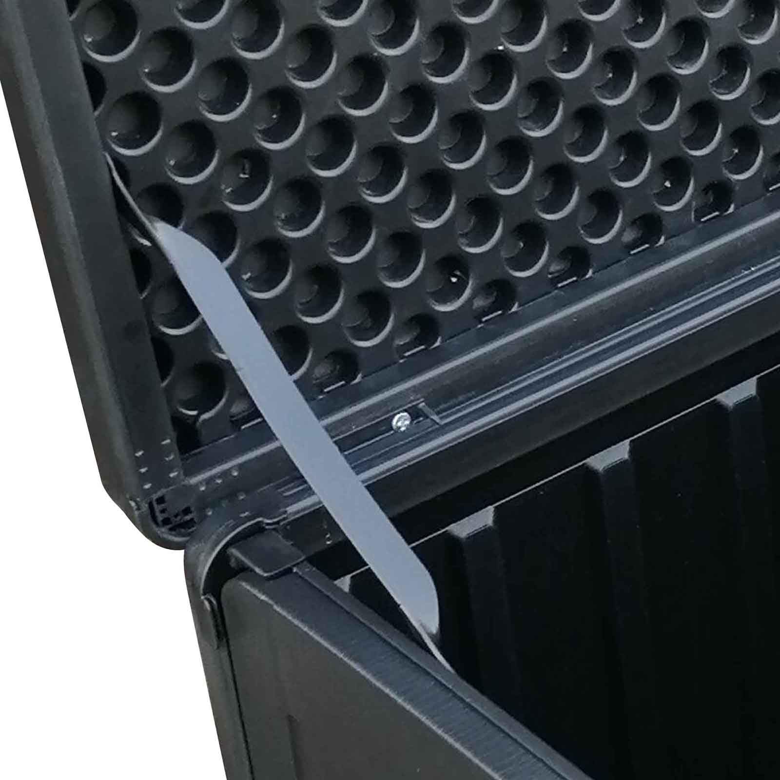 Gardiun Coffre en Résine Extérieur Soften Small 42,8x42,8x46,4 cm 76L, Sangle de Fixation pour Couvercle et Poignées Latérales