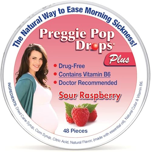 Preggie Pop Drops Caramelos para la náusea matutina Gotas para aliviar el embarazo fortificadas con vitamina B6. Alivio de las náuseas matutinas