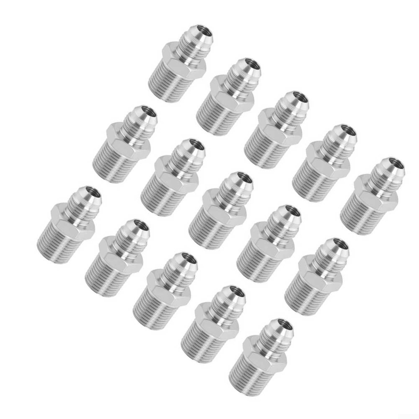 15 adaptadores de manguera hidráulica NPT macho de 3/8 pulgadas a JIC 37° de ajuste recto de acero inoxidable 316L a prueba de fugas para reparación industrial de alta presión