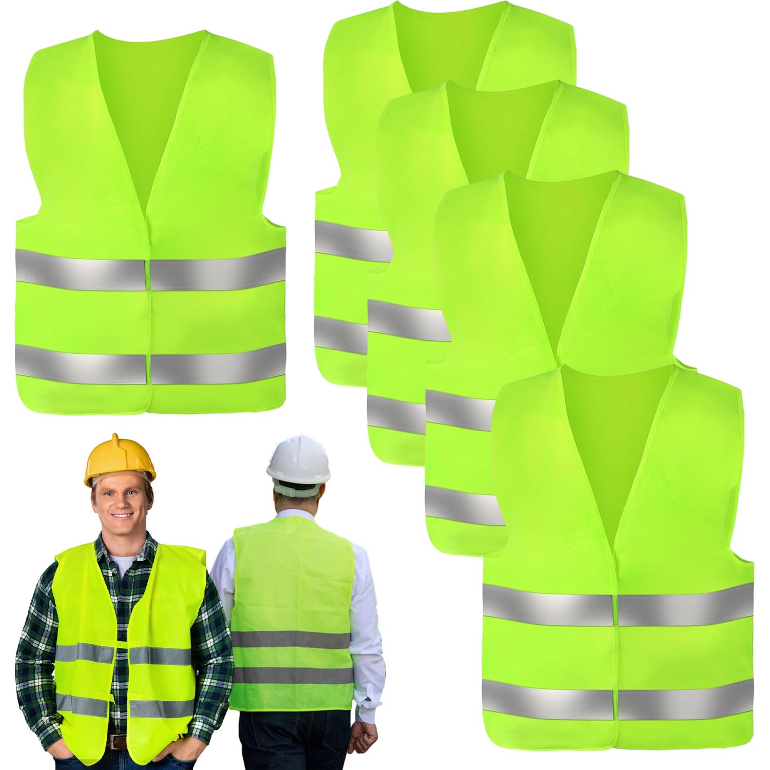 Xmart 5-Pak Kamizelka Odblaskowa Kamizelka Odblaskowa 360° Odblaskowa 360° Motoryzacyjna Kamizelka Odblaskowa Wielokrotnego UżYtku MożLiwość Prania Kamizelka Odblaskowa W Rozmiarze Uniwersalnym
