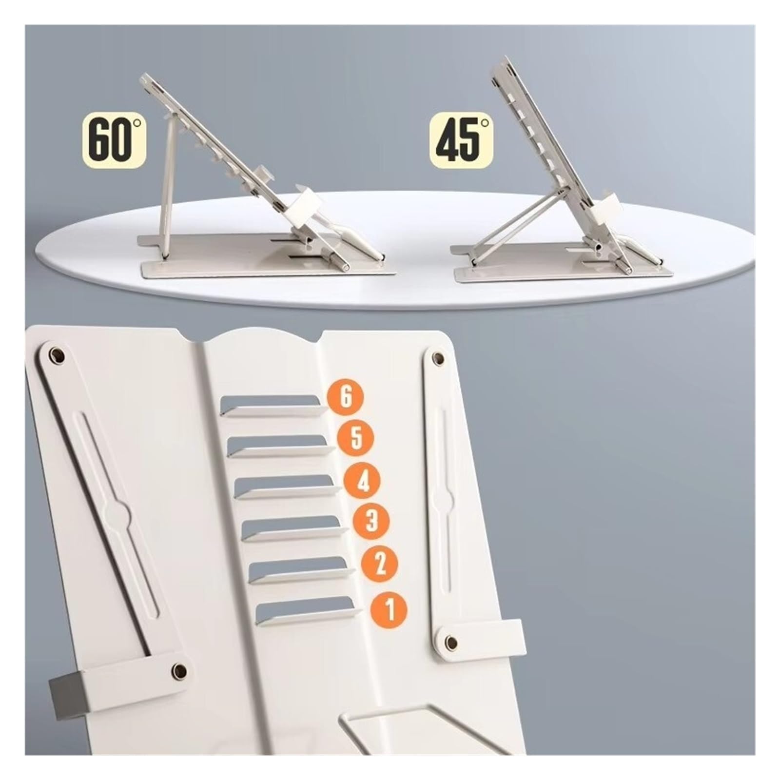 Atril de Lectura Metal Book Stand Adjustable Cookbook Document Reading Rest Foldable Desk Holder Heavy Duty Display