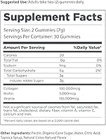 Vista 5 de The Elderberry Co. Gomitas de colágeno + biotina + suplemento natural para cabello y uñas de bayas de Aronia