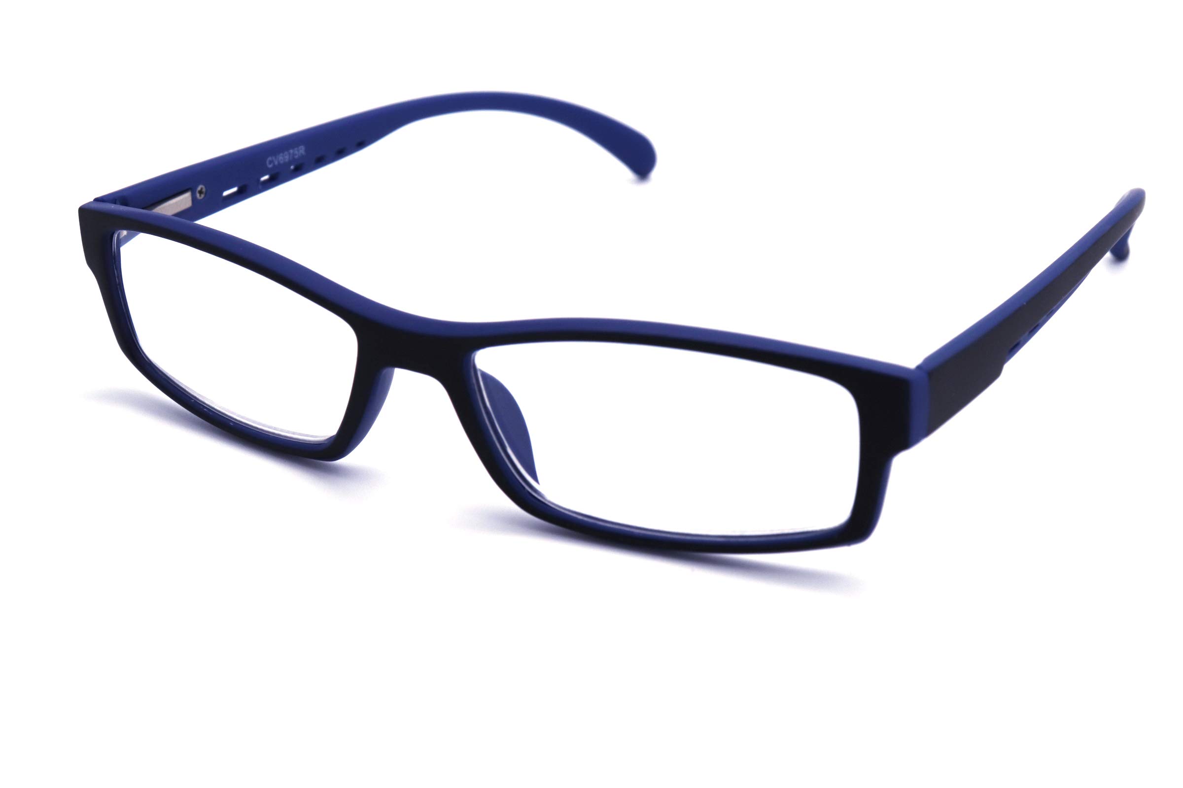 Colorviper Soft Matte Black w/ 2 Tone Reading Glasses Spring Hinge 0.74 Oz (R1 MATTE BLACK MATTE BLUE, 3.25)