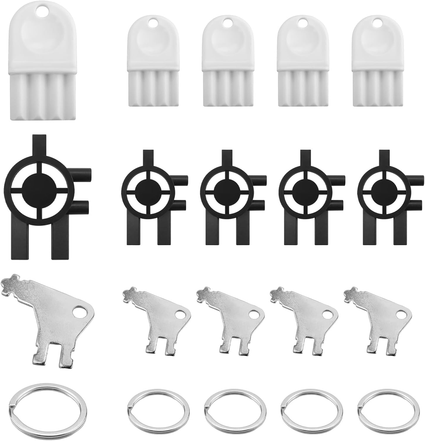 15Pcs Paper Towel Dispenser Key Replacement Set Compatible with Universal Waffle San Jamar Commercial Georgia Pacific,Dispenser Key for Cintas & Sanis Paper Towel, Soap Dispenser, with 5 Key Ring