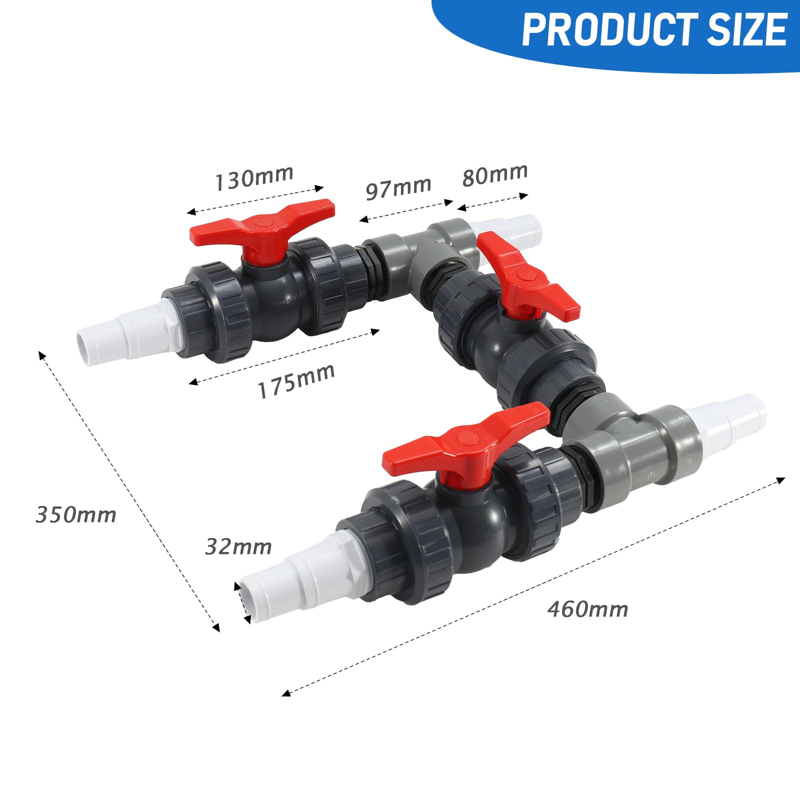 Set di Bypass per Piscina Pompa di Calore, Kit Bypass per Piscina 32/38mm, Set di Collegamento per Pompa di Calore mit Dichtband, Controllo dell'Alimentazione dell'Acqua