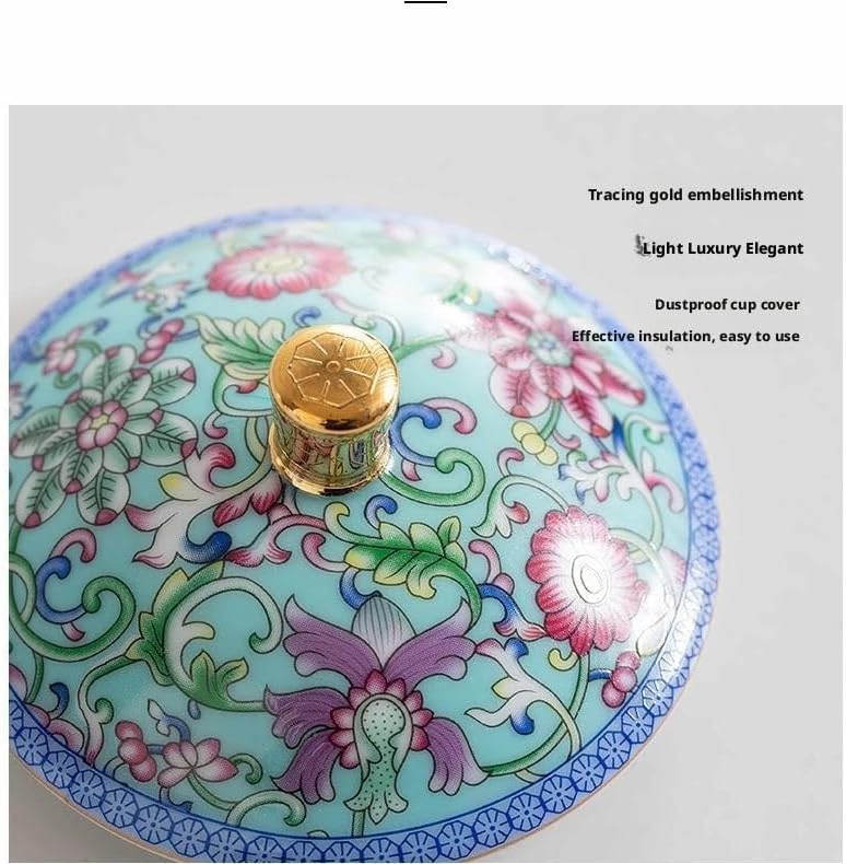 GSOUL Kungfu Tea cup Enameled Ceramic Brewing Tea Cups Single Person Special For Home Use With Lid Teacups Small Tea Cups