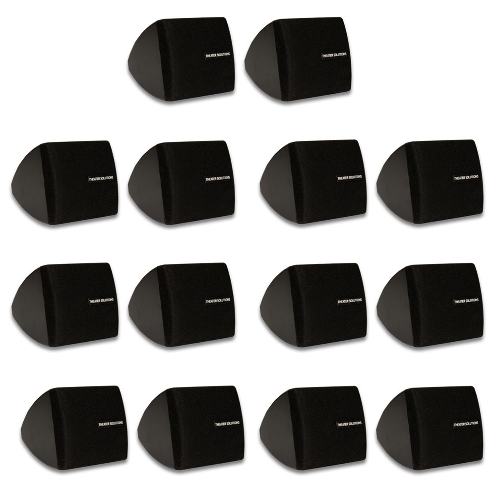 Theater Solutions TS30B Mountable Indoor Speakers Black Bookshelf 7 Pair Pack