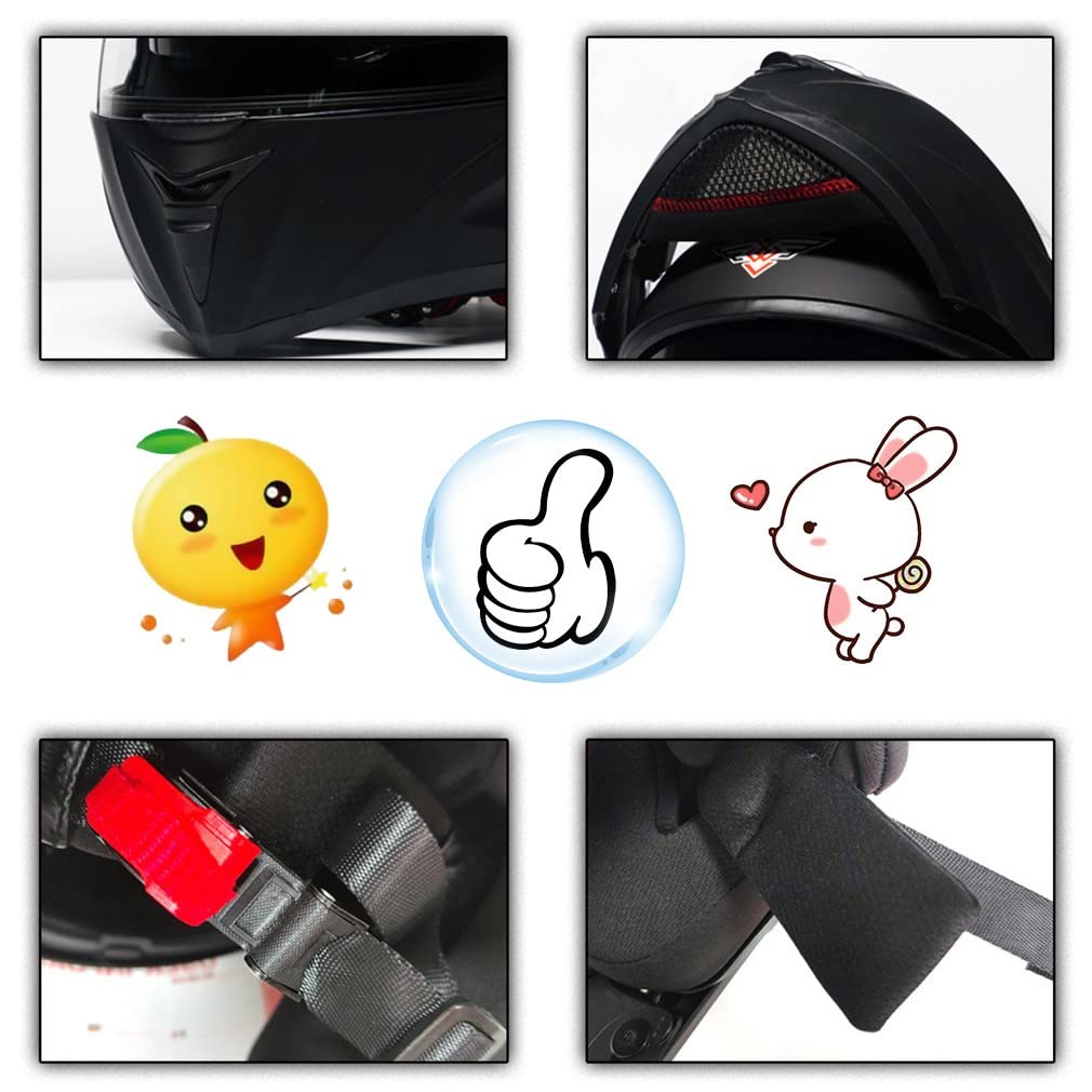 Kask szczękowy Bluetooth, kask integralny z certyfikatem DOT/ECE, kask modułowy z wbudowanym mikrofonem, automatyczna reakcja dla dorosłych, unisex, rozmiar: XS~XL
