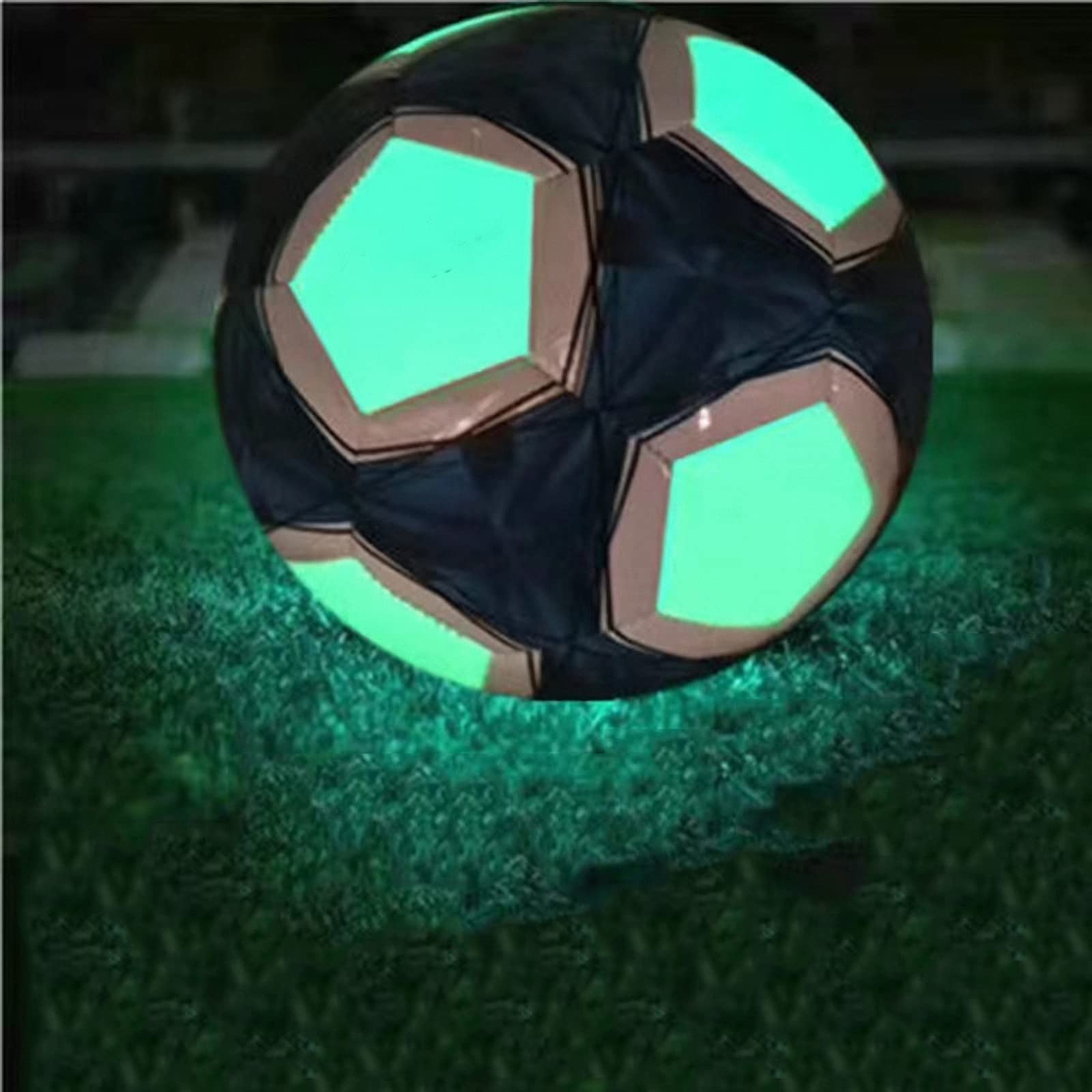 Holographischer leuchtender fußbälle mit pumpe,fluoreszierender Dunkeln eflektierender fußball im freien,Kinder 4/5 größe schüler,trainingsspiel Spiel beleuchtet Football
