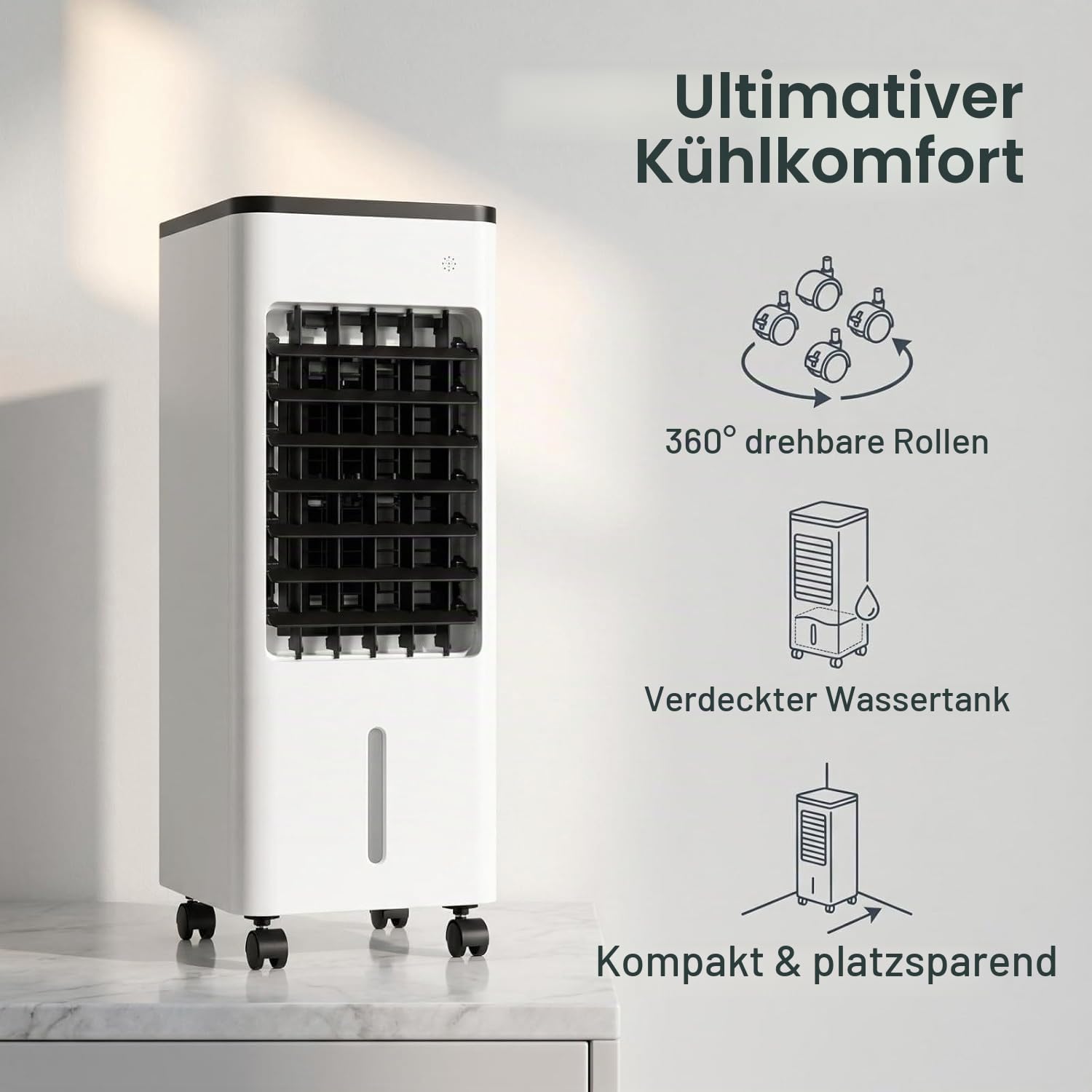 Mobile Klimaanlage ohne Abluftschlauch, Ventilator mit Kühlung (A1)