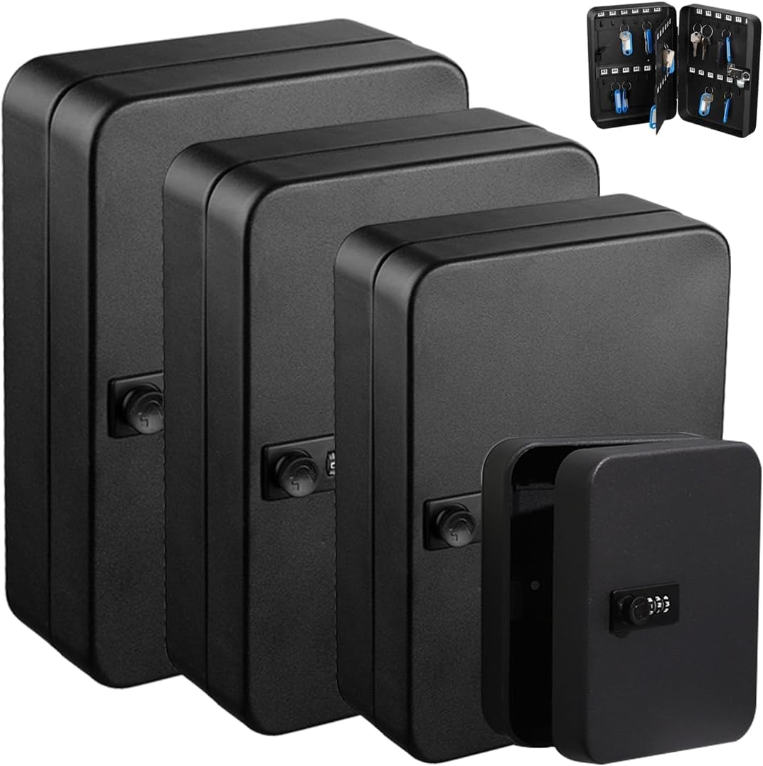 Caja fuerte de pared con cerradura combinada, llave Sto con etiquetas para oficina en casa, acceso seguro y fácil