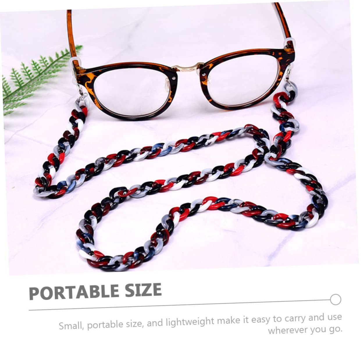 Veemoon Cadena Ajustable Para Gafas De Sol Soporte Para Gafas De Diseñador Para Mujer Cordón Para Gafas Correa Para Gafas De Sol Cadena De Sujeción Azul Cuello Múltiple Acrílico