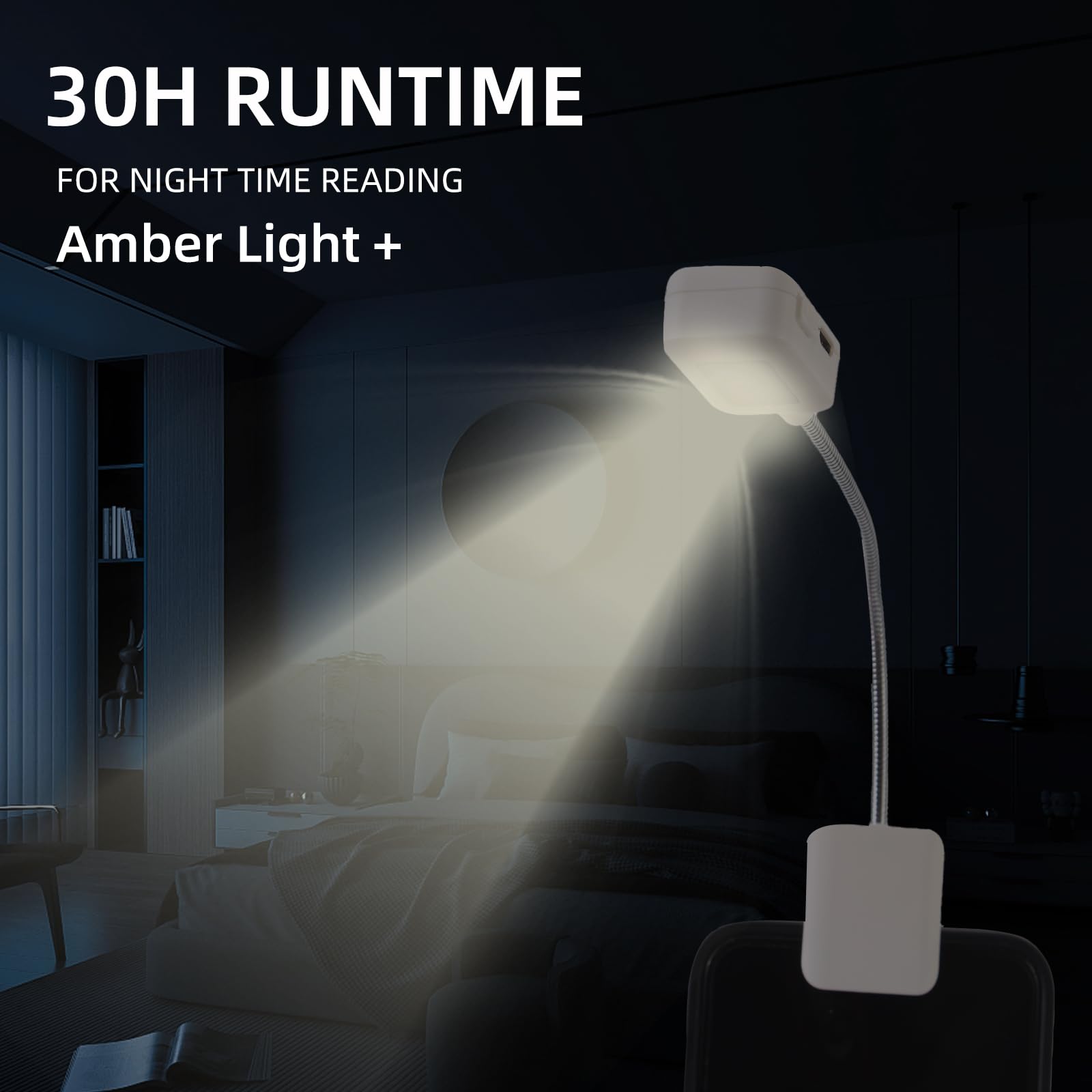 UXIETIN Luce da lettura regolabile e pieghevole per Kindle, ricaricabile USB, nero