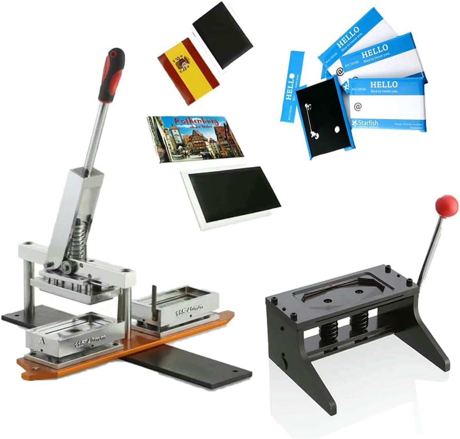 MYUYEE Badge Maker Machine,Photo Magnet Machine, Diy Fridge Magnets Making Machine Kit With Paper Cutter+ 100Pcs Component Fridge Magnet, For Decorate Refrigerators Advertising