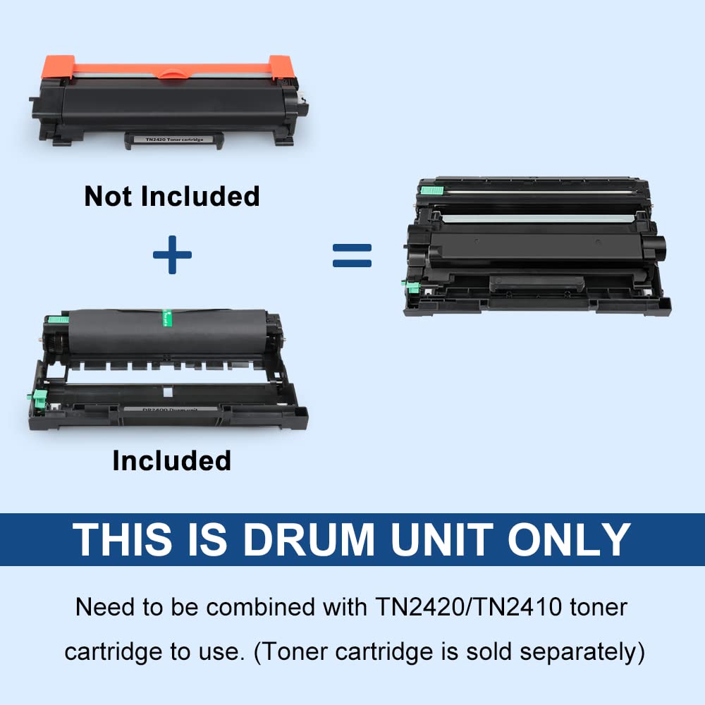 DR2400 Tamburo Compatibile con Brother TN2420 per MFC-L2710DW MFC-L2750DW HL-L2310D HL-L2370DN DCP-L2510D DCP-L2530DW MFC-L2730DW HL-L2350DN HL-L2375DW DCP-L2537DW DCP-L2550DN (Non toner)