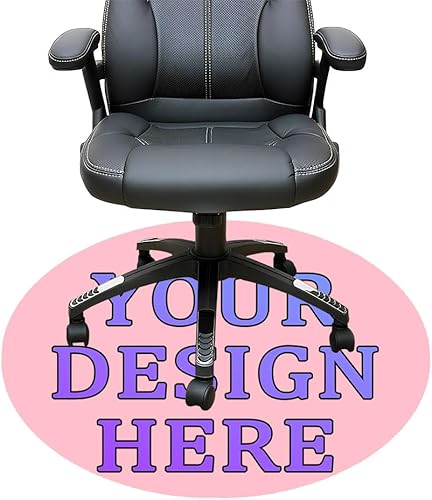 Vista 66 de Tapete redondo personalizado para silla de oficina para suelo de madera dura, tapete personalizado para silla de computadora, diseña tu imagen, Negro