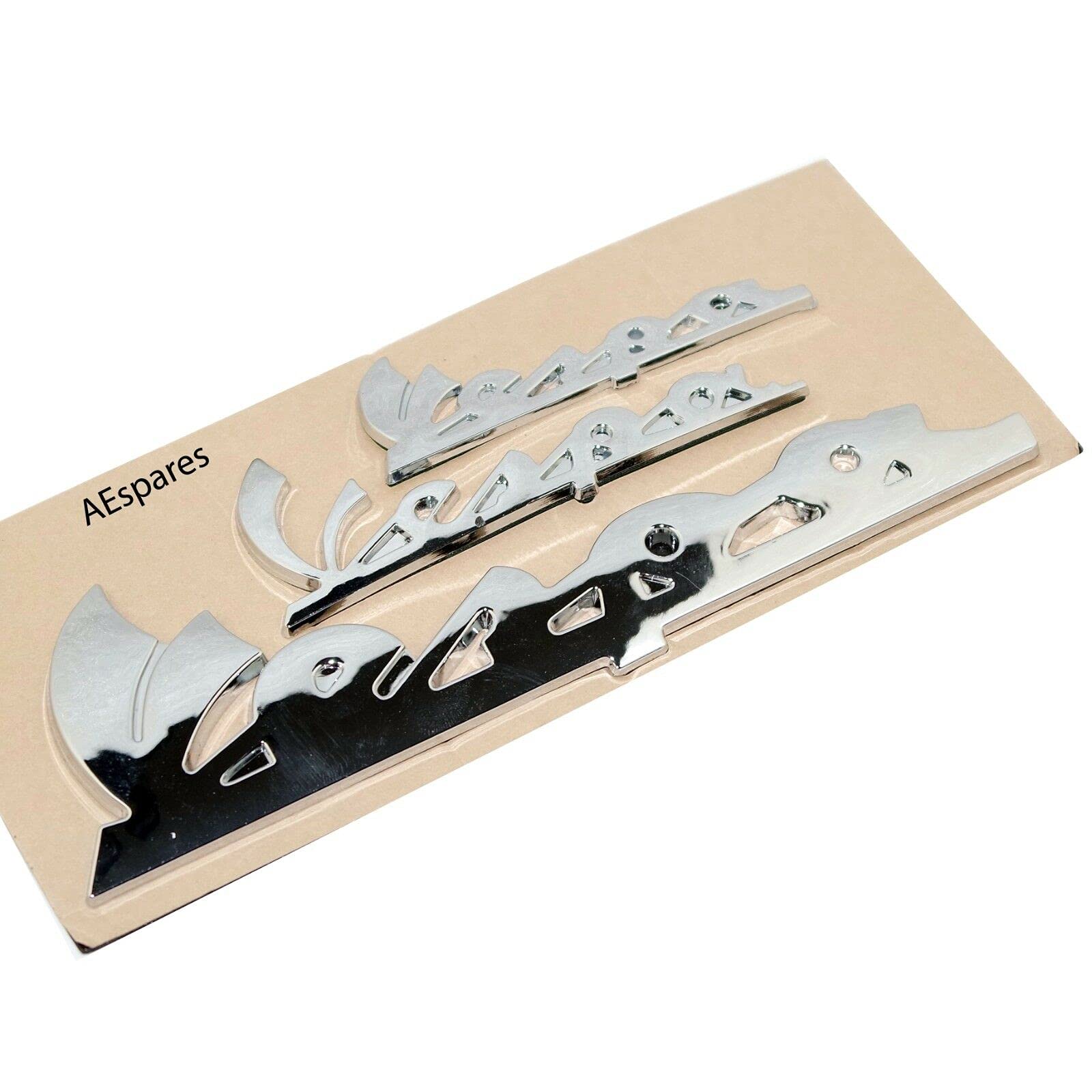 AEspares Universal Fit Compatible With Vespa Stickon Emblems Badge Logo Set of 3 Units