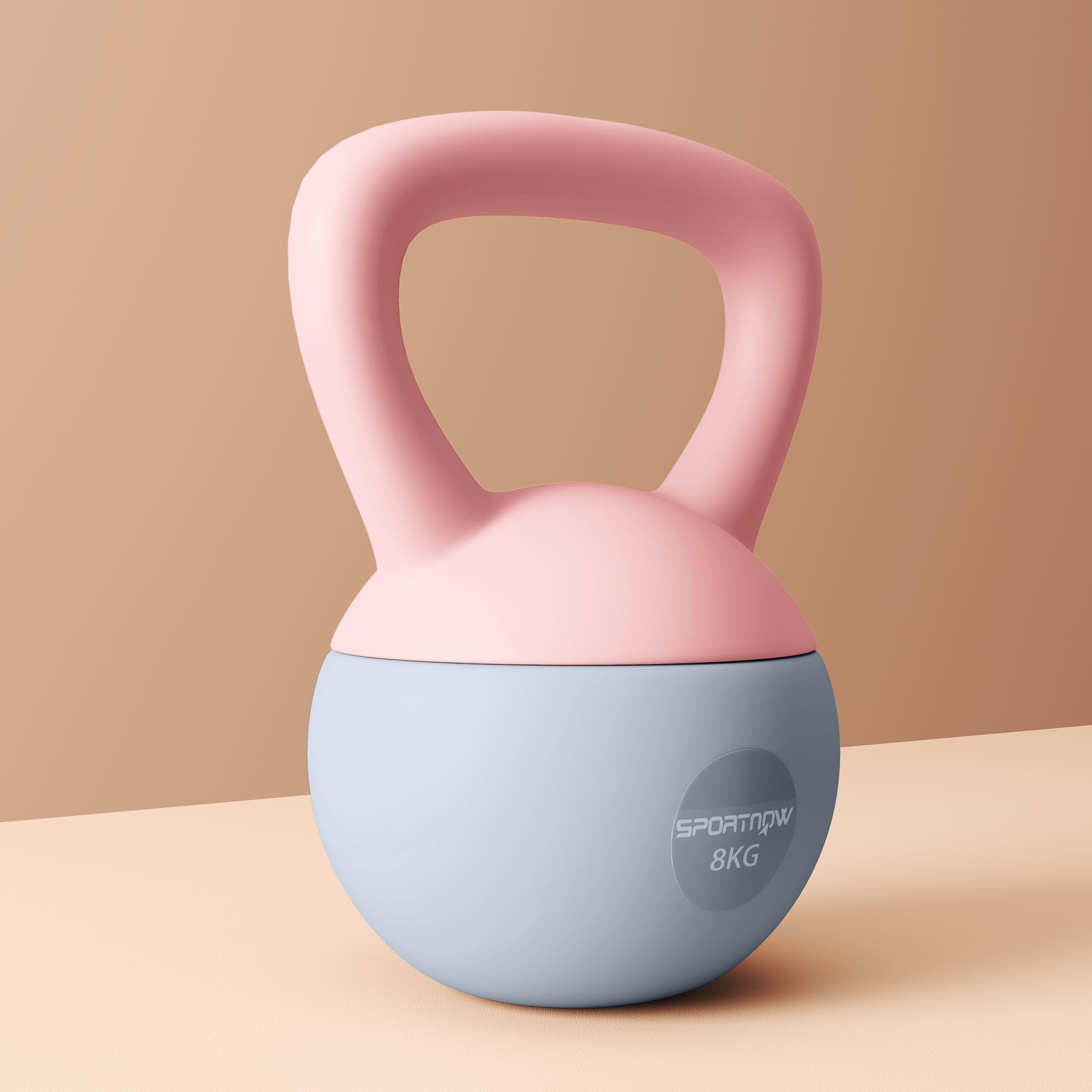 SPORTNOW Pesa Rusa 4-12 kg, Soft Kettlebell Relleno de Arena Metálica y Mango Antideslizante, para Entrenamiento Culturismo en Casa, Gimnasio