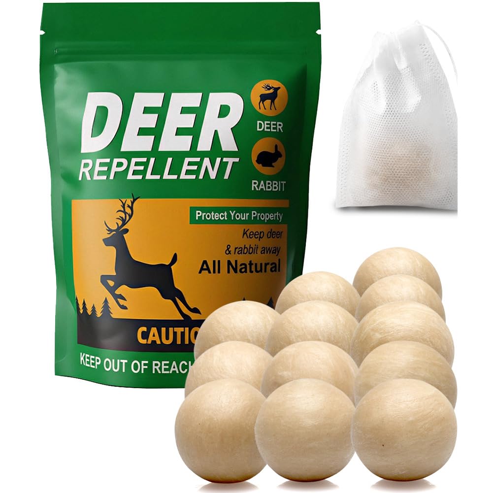 Photo 1 of PRBSOQ Deer Repellent for Plants, Rabbit Repellent Outdoor, Deer and Rabbit Repellent for Plants, Garden, Trees, Safe for People, Pets and Plants, Lasts Up to 60 Days - 12 Packs
