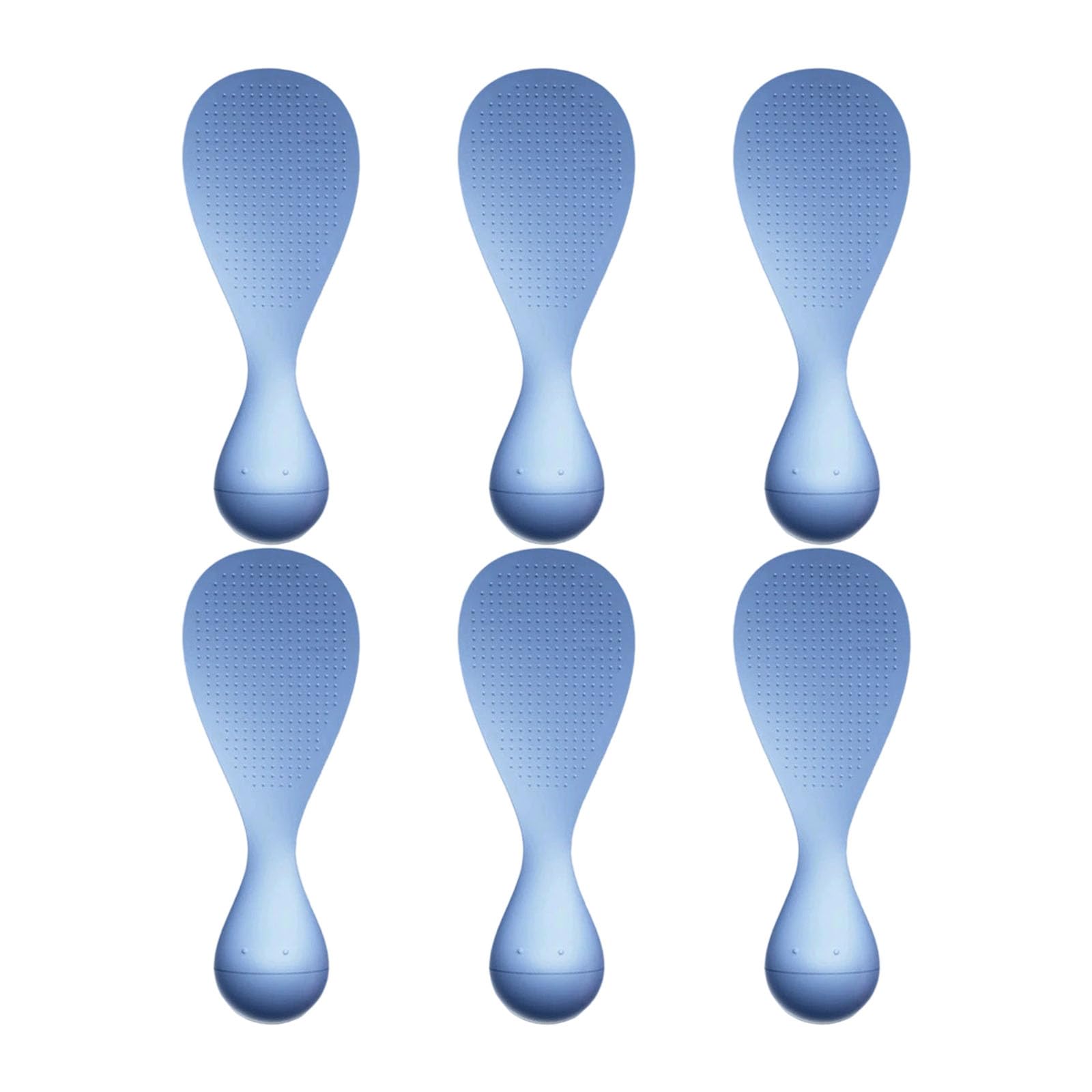 Carotoe Blue Delicate Design Rice Scoops Suction Cup Kitchen Utensils Storage Food Safe Tumblers Design Rice Spoon