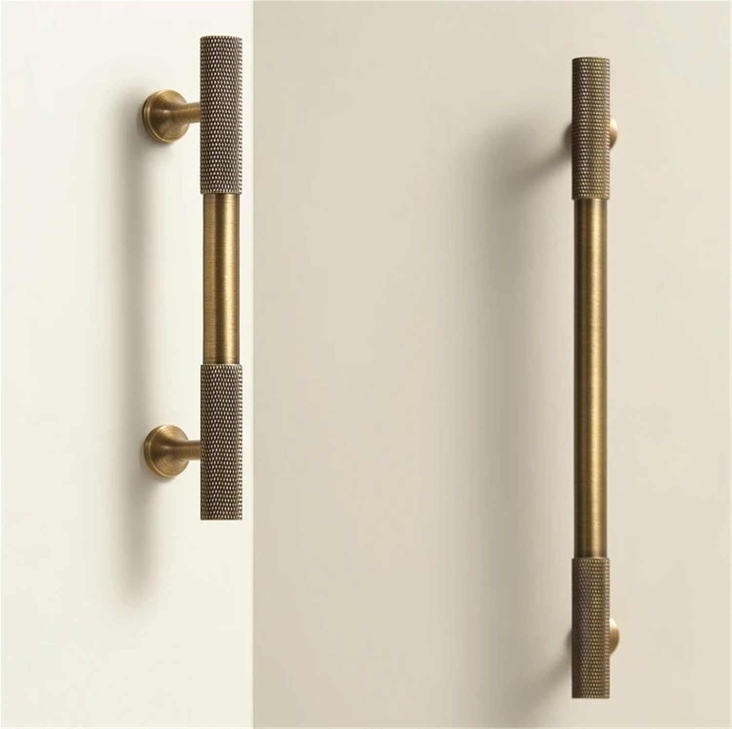 Solid Brass Knurled Pattern Knobs Drawer Handle Door Pull Retro Distressed Matte Gold 1Pcs(CH102-MB-N28)