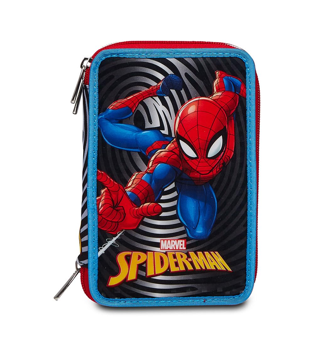 Seven Astuccio 3 Zip SPIDER-MAN THE GREATEST HEROE, Multicolore, Astuccio Attrezzato, Per bambini e ragazzi, Scuola & Tempo Libero, Prodotto ufficiale