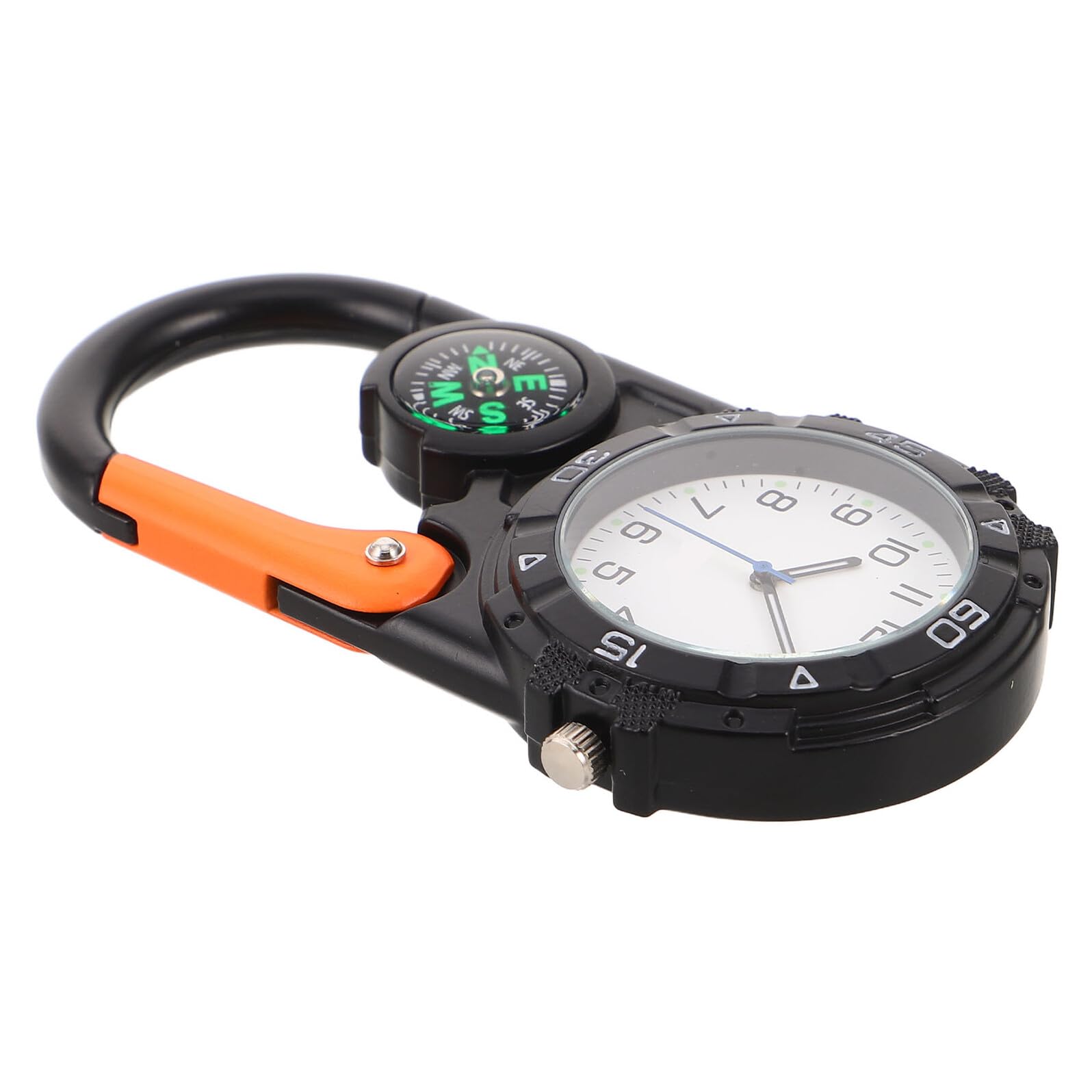 Outdoor Mountaineering Compass Watch with Metal Carabiner Clip Portable Quartz Fob for Hiking Backpacking And Camping in Extreme Weather