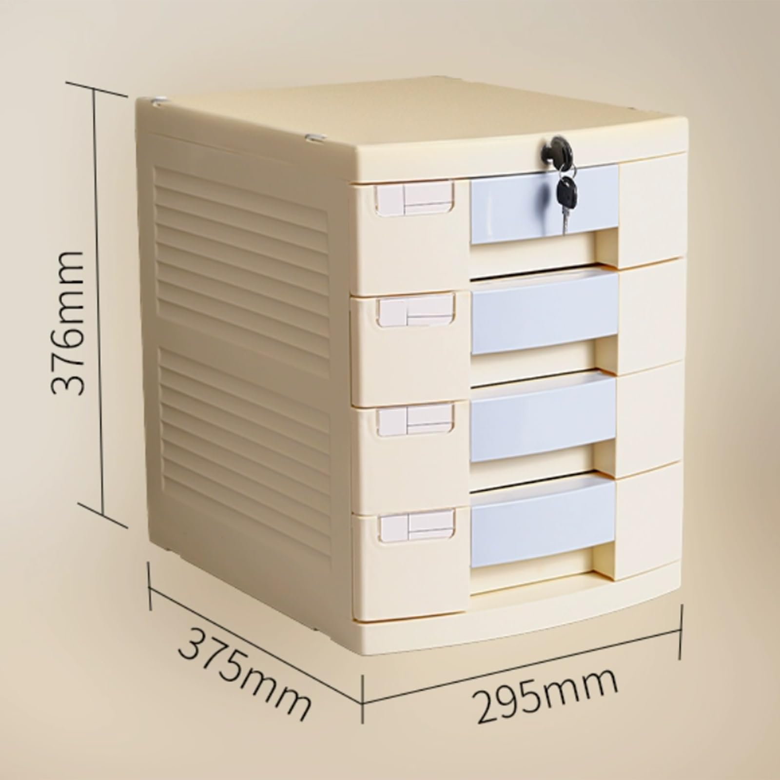 Archivador De 4 Cajones Con Cerradura, Organizador Para Documentos A4, Archivador Móvil Multicapa Para Oficina Y Hogar Caja De Archivo Segura.